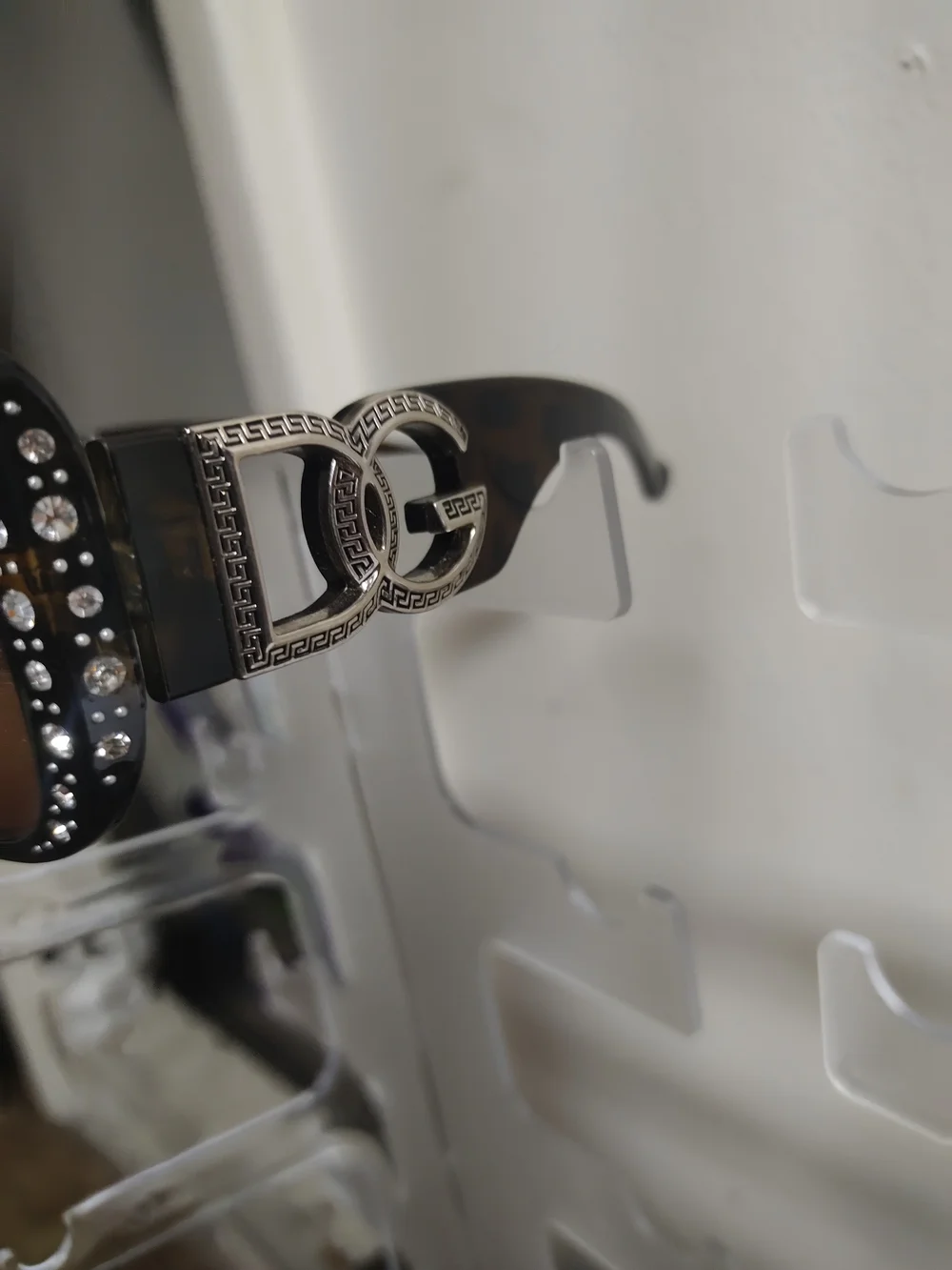 DG2 by Diane Gilman Brown Oversized Rhinestone Sunglasses